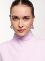Серьги c розовым кварцем