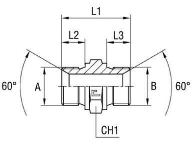 Соединение P BSP 1" BSP 1/2"