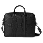 GUCCI Leather One Shoulder Crossbody Handheld Briefcase Large Men"s Black