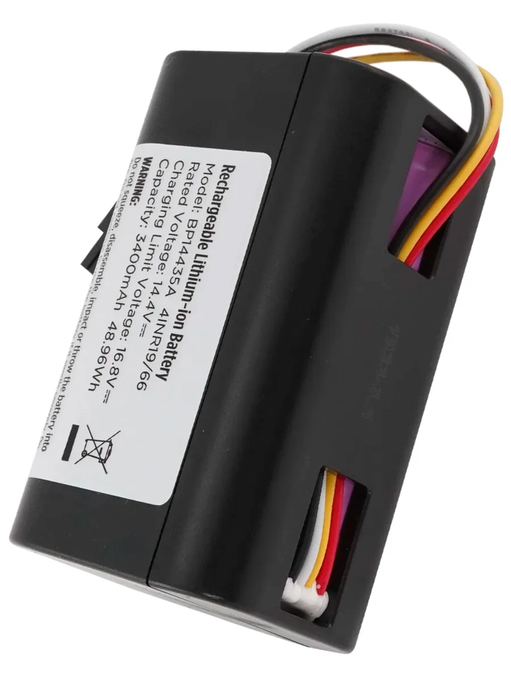 Аккумуляторная батарея (аккумулятор Li-Ion 14.4V / 14.8V 3400mAh), для роботов-пылесосов, Samsung, Midea, Eureka, Young Eye, DJ81-00171A (BP14435A, BP14433A, VR05R5050WK, VR5000RM, PowerBot-E, 4INR19/66, DJ8100171A).