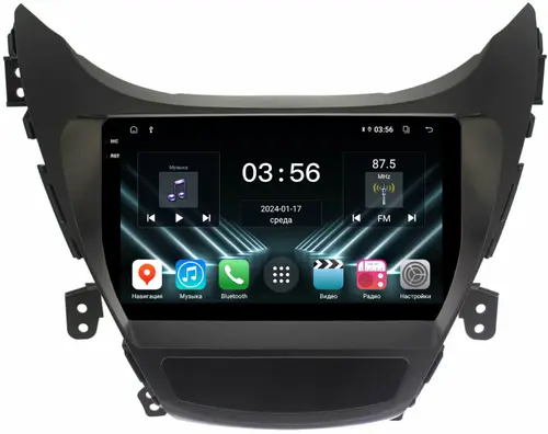 Магнитола для Hyundai Elantra 5 MD 2010-2013 - FarCar DX360M монитор 9.5" IPS на Android 13, CarPlay
