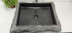 Раковина из мрамора Rectangle Erozy Black SM-61050 60x50x15 из натурального камня