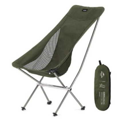 Кресло туристическое Naturehike YL06 складное, высокая спинка, до 150 кг, зеленое, артикул NH18Y060-Z-GR