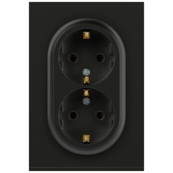 Розетка ЭРА Arktik 16-2105-05 двойная с заземлением 2X2P+E Schuko со шторками 16А-250В антрацит | Эра Arktik