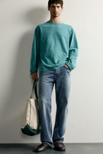 ЖАККАРДОВАЯ ФУТБОЛКА СВОБОДНОГО КРОЯ В ПОЛОСКУ — ZARA · 4087/528
