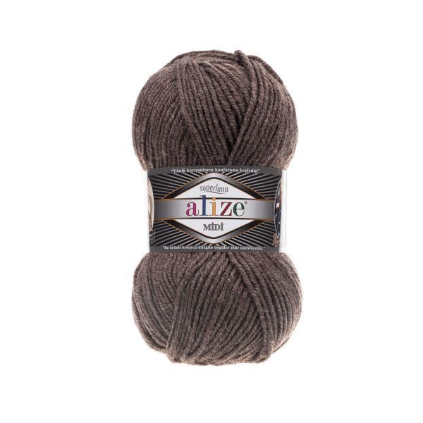Пряжа Alize (Ализе) Superlana Midi / уп.5 мот. по 100 г, 170м, 240 светло-коричневый А