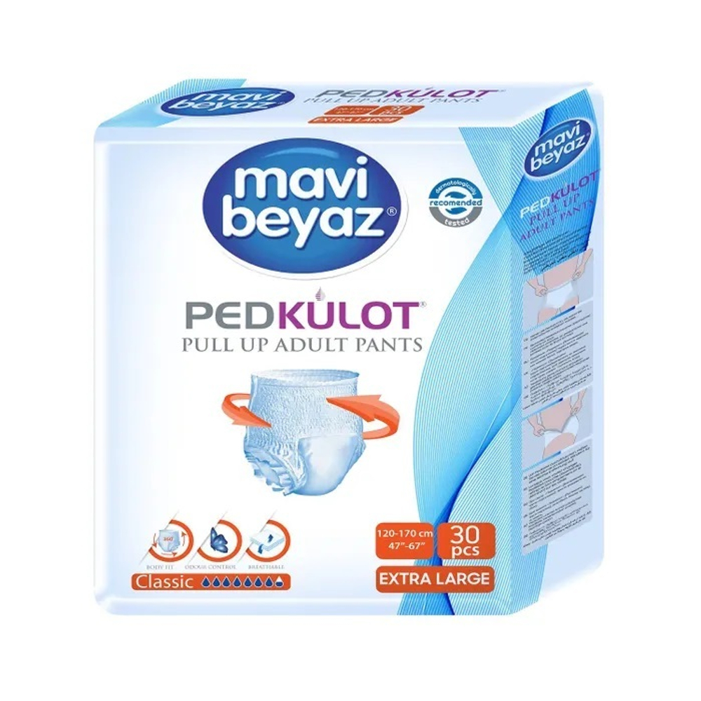 Подгузники-трусики для взрослых MAVI BEYAZ - р.XL (120-170 см) /30 шт., артикул 156005