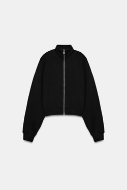 ZARA ТОЛСТОВКА С МОЛНИЕЙ, ЧЕРНЫЙ