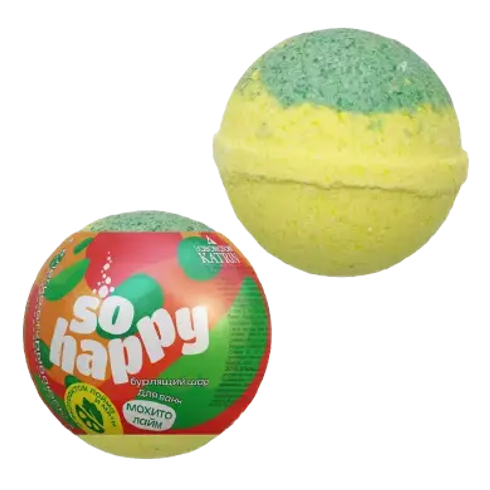 Laboratory Katrin 601143 Бурлящий шар для ванны "SOHappy" Мохито Лайм, 120г §