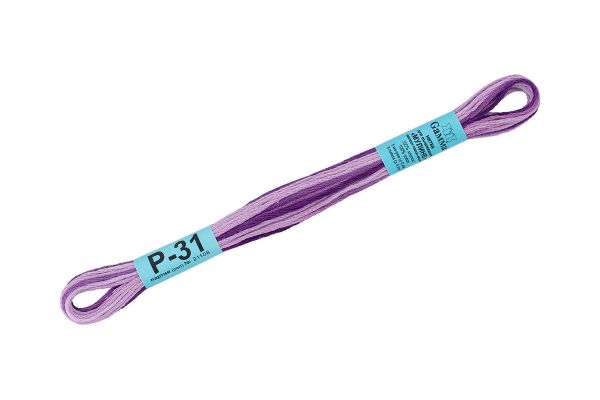 Мулине Gamma меланж, цв.Р-31 т.фиолетовый-св.фиолетовый, 12 мотков по 8 метров