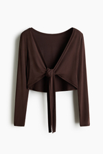 Короткий топ для йоги с длинными рукавами - H&M