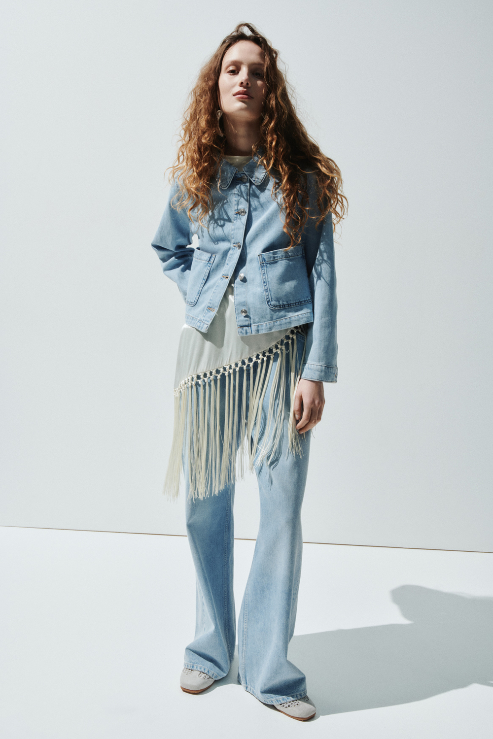 Джинсовая куртка — классический воротник, короткая модель - H&M