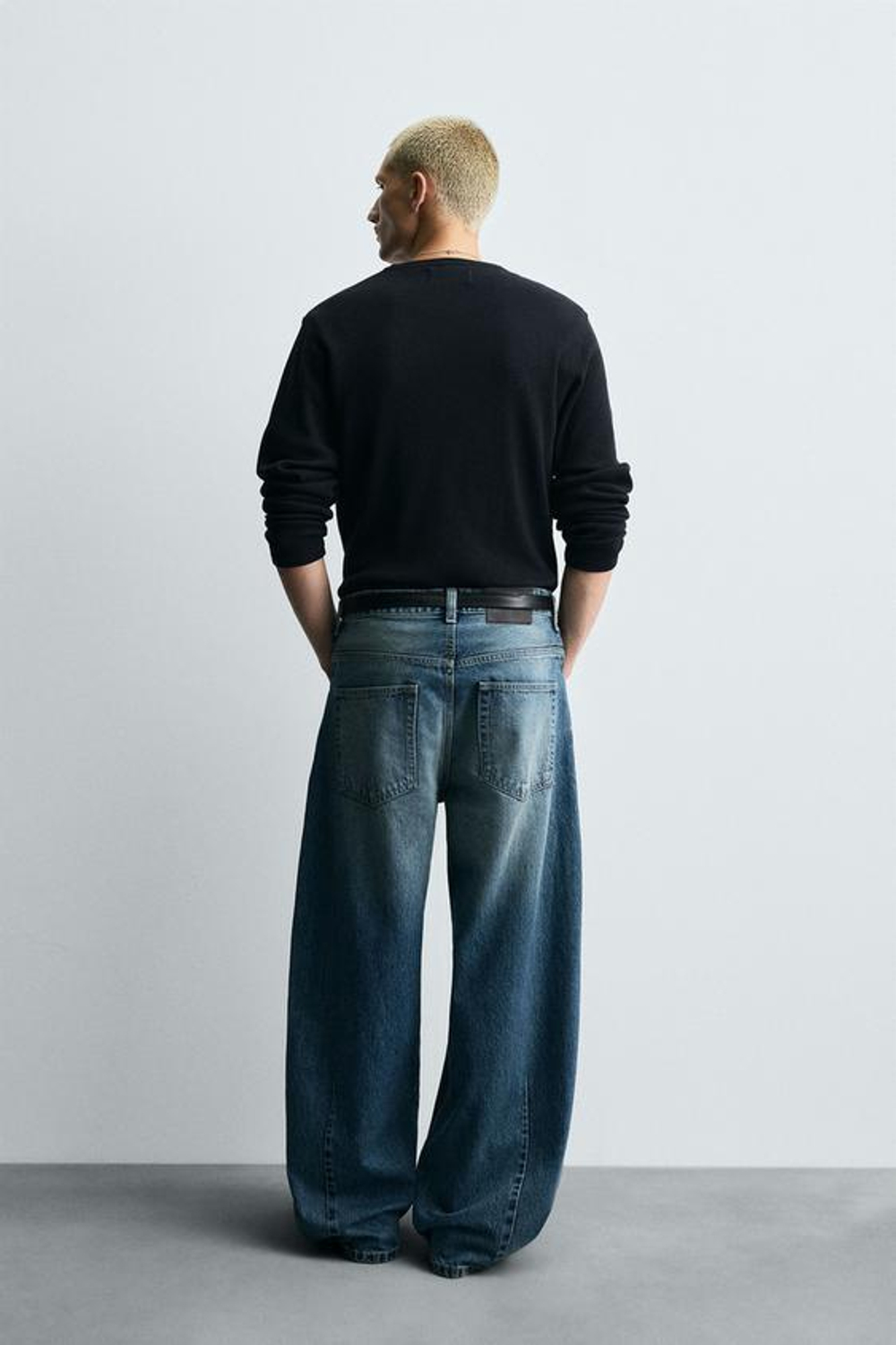 ZARA ДЖИНСЫ BALLOON FIT, ВЫЦВЕТШИЙ СИНИЙ