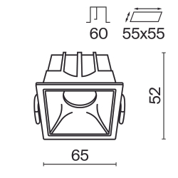 Встраиваемый светильник Technical DL043-01-10W4K-SQ-WB