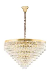 Люстра подвесная NewRgy 2752E/22A GOLD+CLEAR, 22×40 Вт, золотая и прозрачная