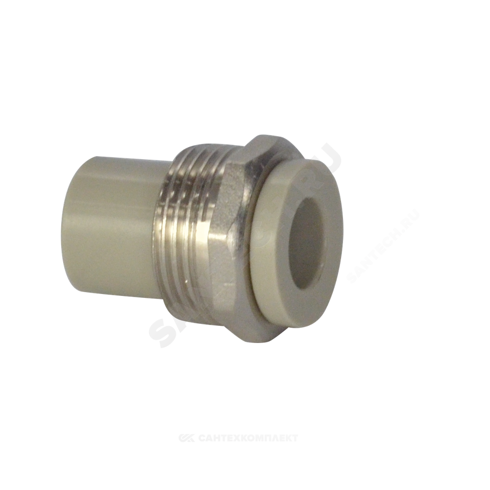 Штуцер PP-R комбинированный серый Дн 20х3/4" НР VALFEX 10137120Г