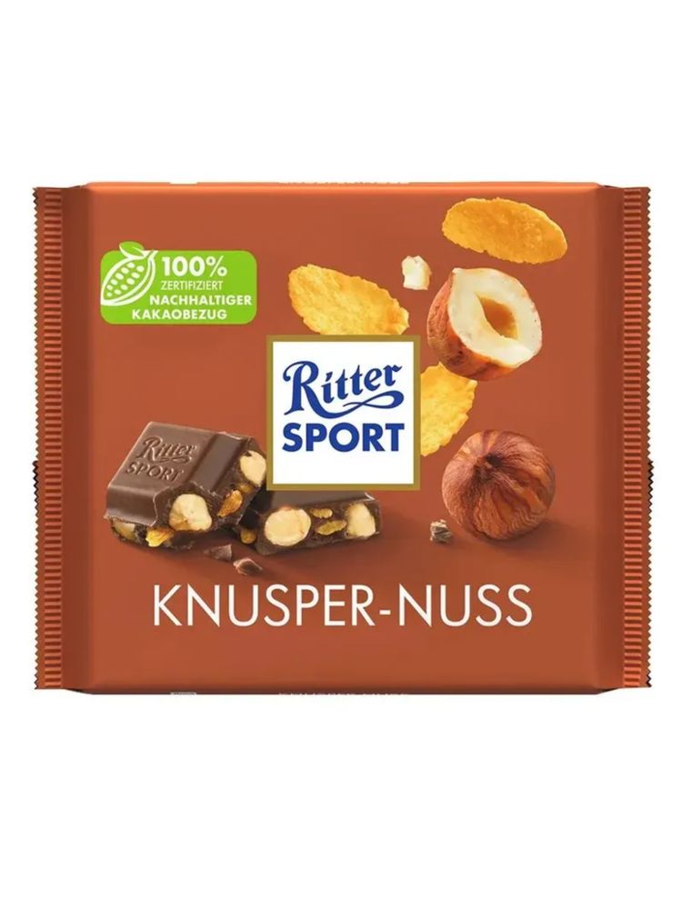 Шоколад молочный Ritter Sport Лесной орех и хлопья 100 г x 2 шт