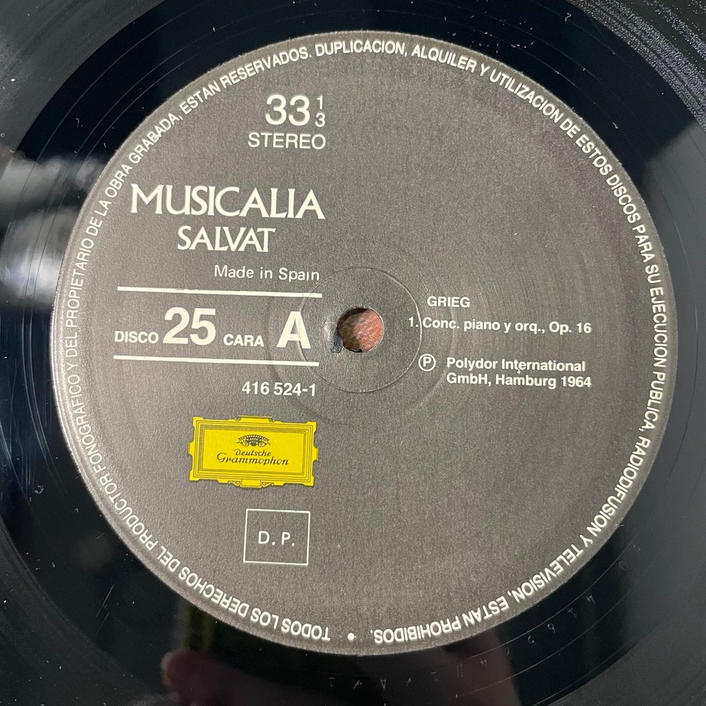 Винтажная виниловая пластинка LP Musicalia 25. Grieg, Григ Пер Гюнт (Испания 1986)