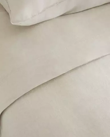 ZARA HOME ПОДОДЕЯЛЬНИК ИЗ СТИРАННОГО ЛЬНА, СВЕТЛО-БЕЖЕВЫЙ