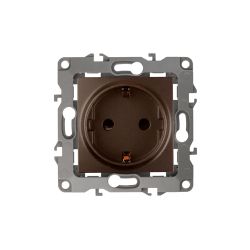 Розетка ЭРА Серия 12 12-2102-13 2P+E Schuko со шторками 16A-250В IP20 бронза | Эра 12