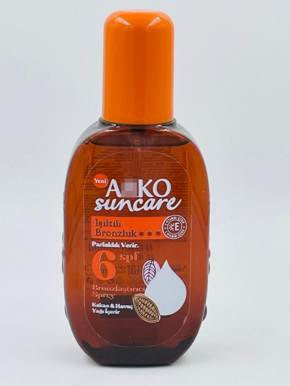 Масло-спрей для бронзового загара SPF6 Аrко Suncare, с маслом какао и морковное, 220 мл (Турция)