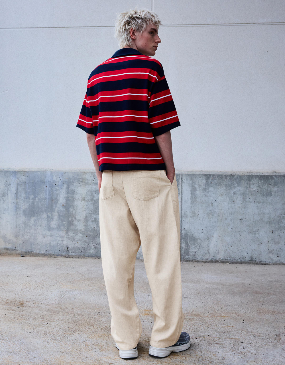 Мужские брюки super baggy fit с льном - BERSHKA