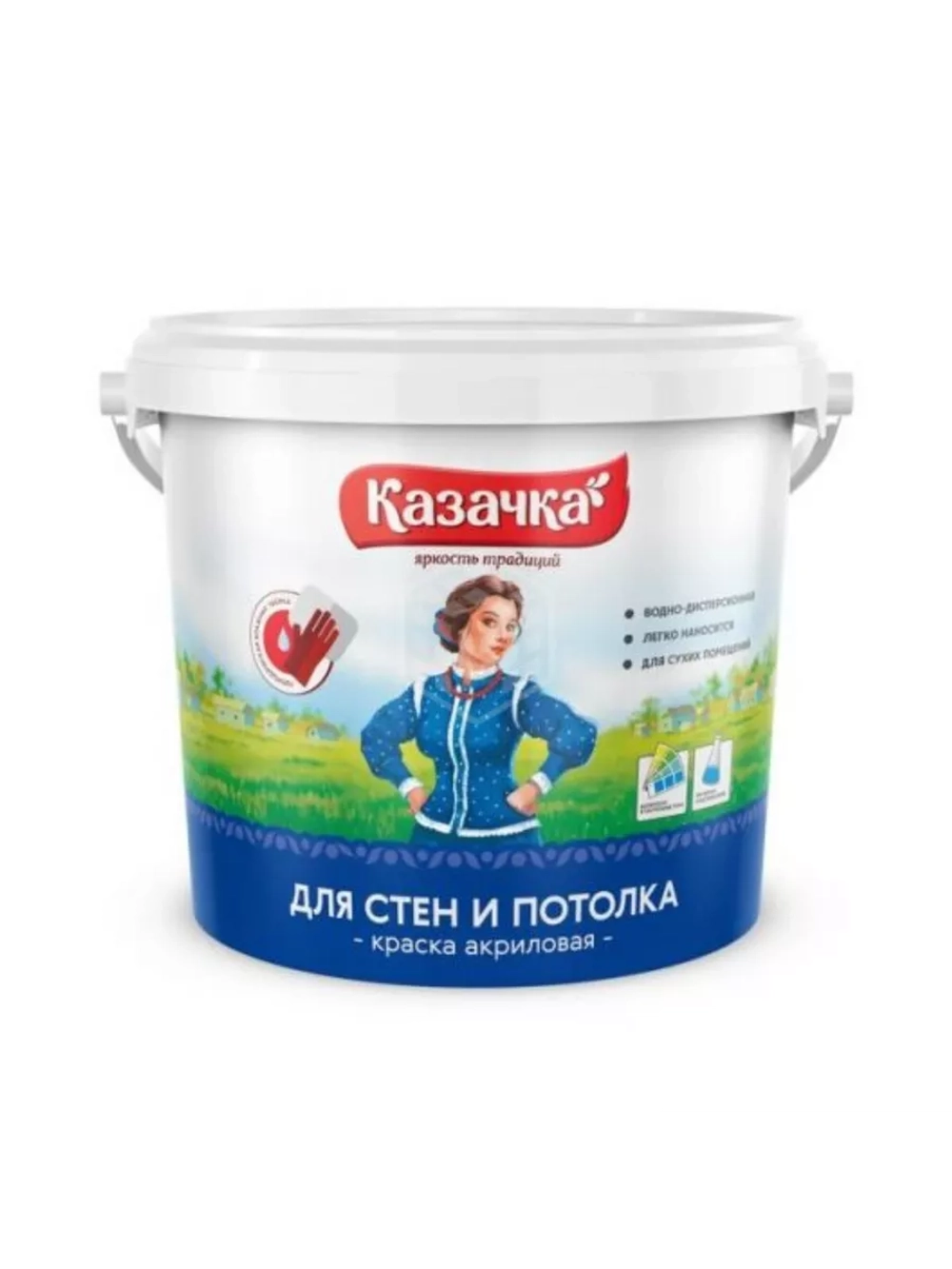 Краска ВД-АК для стен и потолков 6,5кг Казачка