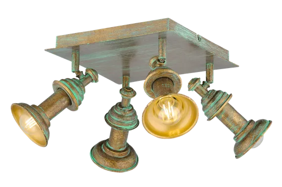 Светильник Sfera Sveta 86057/4C GDGR, 4×40 Вт, золотой и зелёный