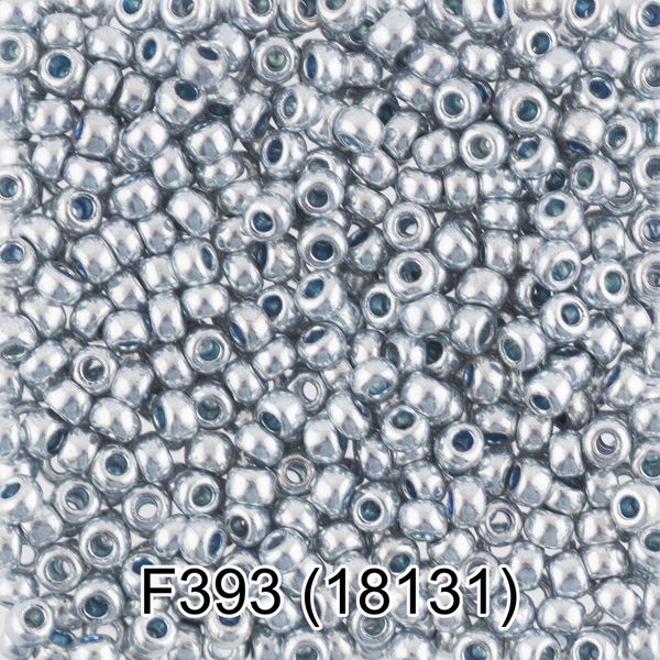 Бисер Gamma 10/0 (2.3 мм), 50 г (10х5 г), F393 серебряный, 18131, круглый 6