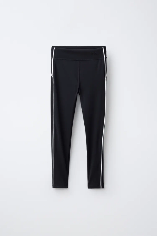 ZARA СПОРТИВНЫЕ ЛЕГИНСЫ С КОНТРАСТНОЙ ОТДЕЛКОЙ, ЧЕРНИЛЬНО-СИНИЙ