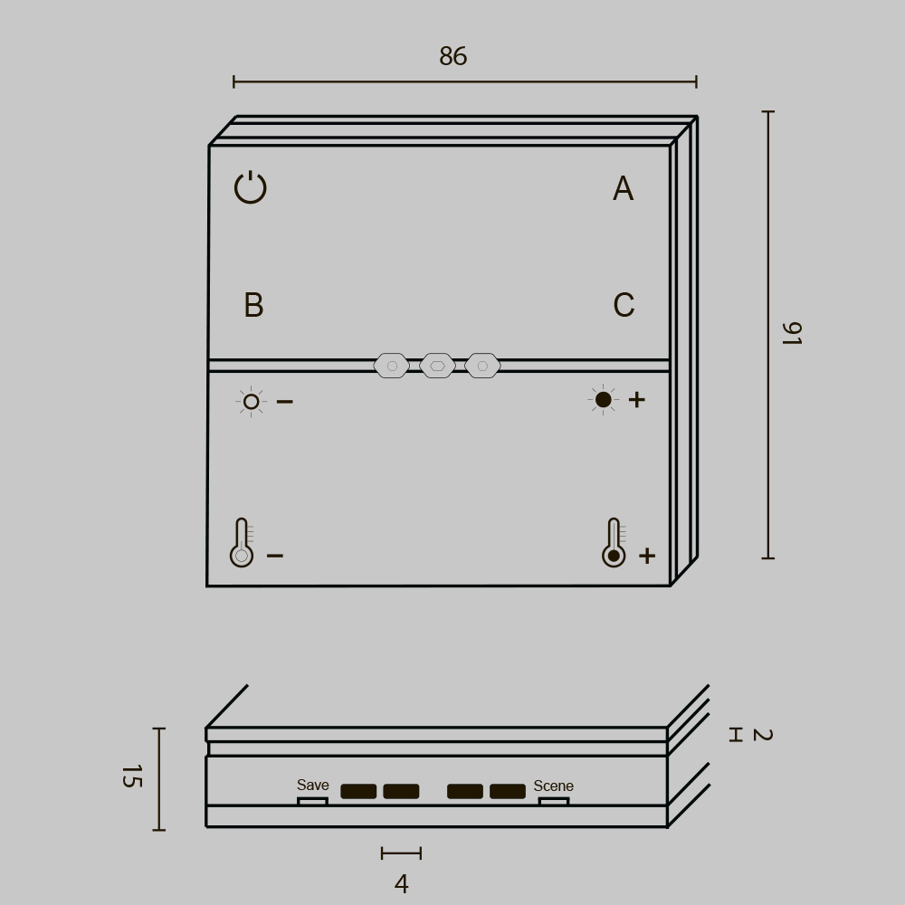 Панель управления Lighting control DRC034-8-B