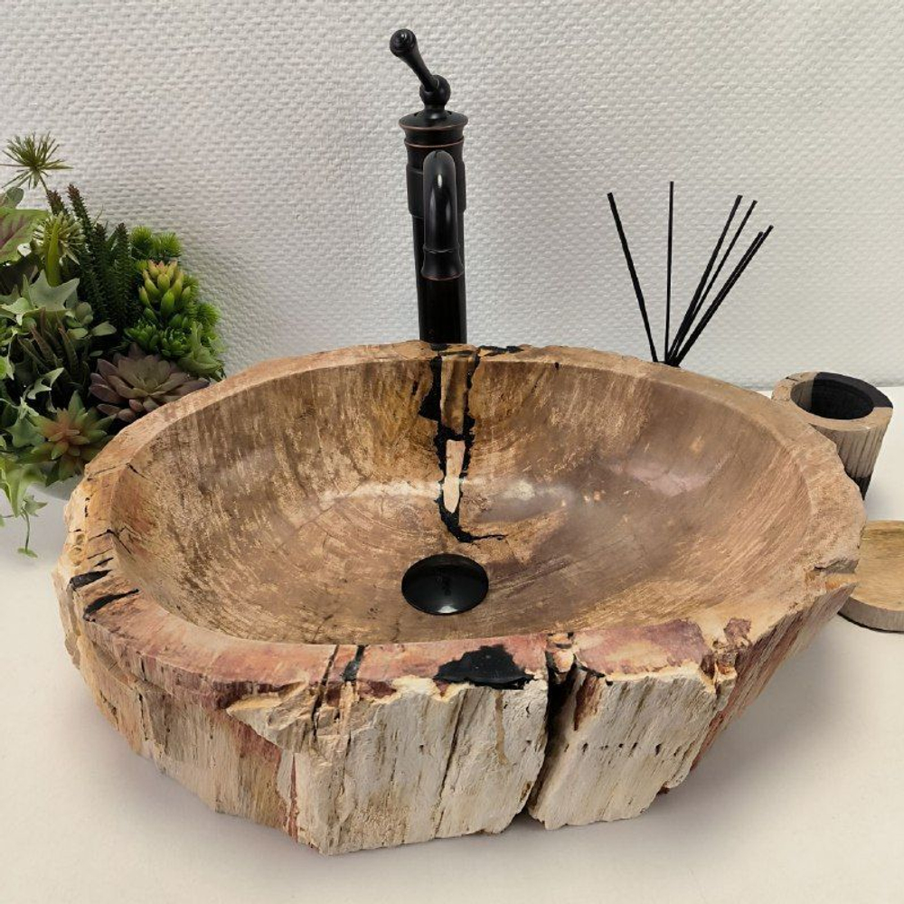 Раковина из окаменелого дерева OD-62105 55x38x14 из натурального камня