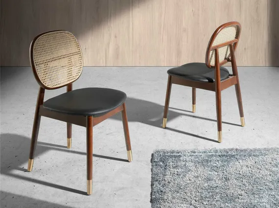 Стул Angel Cerda 4093 со спинкой из ротанга