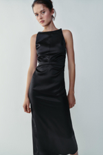 АТЛАСНОЕ ПЛАТЬЕ СО СБОРКАМИ — ZARA