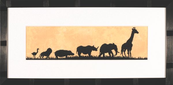 Набор для вышивания нитками Lanarte, Parade Of Wild Animals, 31х9 см