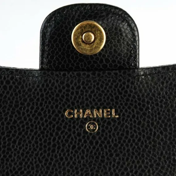 Стеганый кошелек Chanel Caviar на съемной цепочке