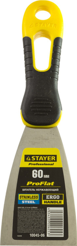STAYER PROFlat, 60 мм, х-образное профилированное полотно, облегченная двухкомпонентная ручка, нержавеющий шпатель, Professional (10045-06)