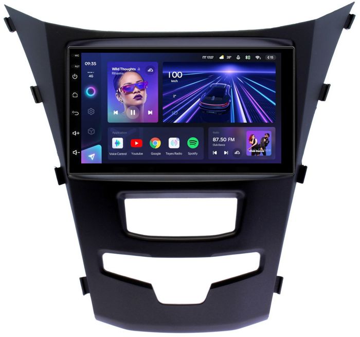 Магнитола для SsangYong Actyon II 2013-2021 - Teyes CC3 дисплей 7" QLED на Android 10, Быстрая, CarPlay, 4G SIM-слот