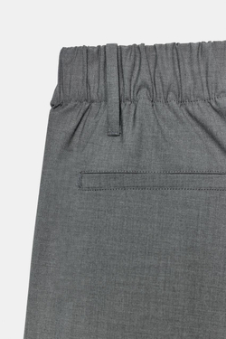 ZARA БРЮКИ С ЗАЩИПАМИ И ЭЛАСТИЧНЫМ ПОЯСОМ, СВИНЦОВЫЙ