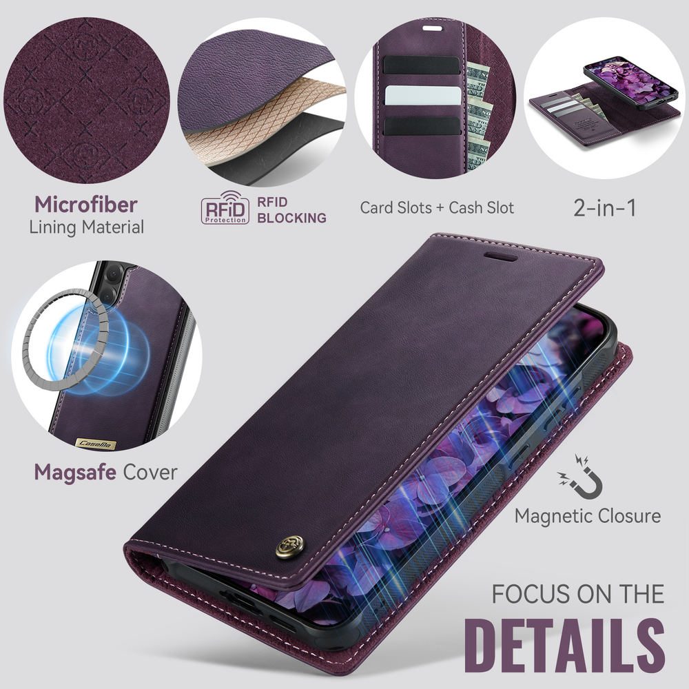 Чехол-кошелек CaseMe 2 in 1 MagSafe Samsung Galaxy S24