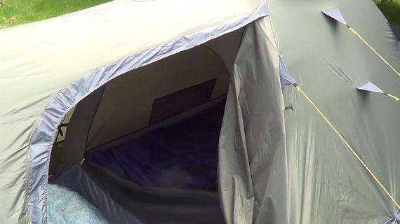 Палатка Canadian Camper RINO 4, цвет forest, боковой вход.