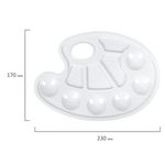 Палитра для рисования ЮНЛАНДИЯ белая, овальная, 6 ячеек для красок и 4 для смешивания, европодвес, 227806