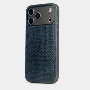 Чехол-накладка для iPhone 18Pro / 17Pro - кожа питона, синий