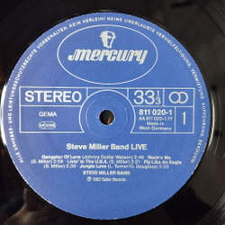 Винтажная виниловая пластинка LP Steve Miller Band Live (Germany 1983)