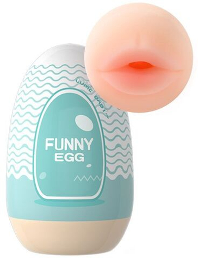 Мастурбатор-ротик Funny Egg (Цвет: телесный)
