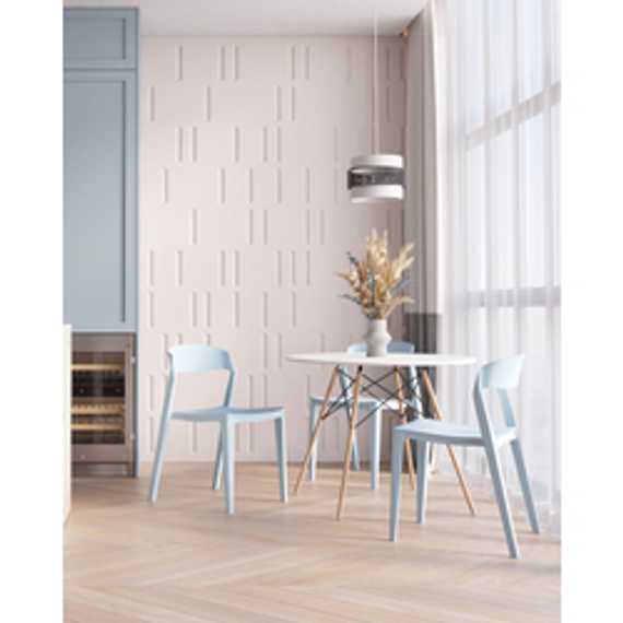 EAMES DSW D90, белый, столешница МДФ, ножки метал, массив бука