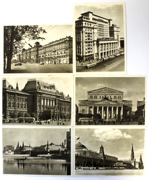 Набор открыток Москва 1951 г. 6 шт. Черно-белые. Изд. Таллин XF
