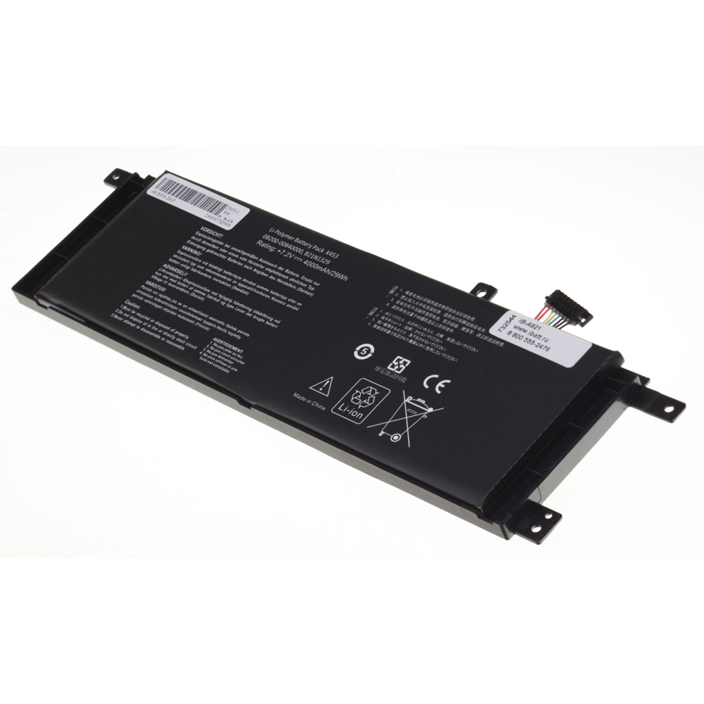 Аккумулятор iBatt 3900mAh для ноутбука Asus X453MA (B21N1329)