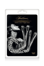 Регулируемые зажимы для сосков Sweet Caress Nipple Chain (Цвет: серебристый)