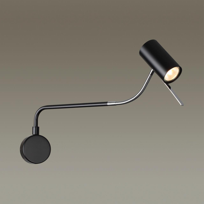 4381/1W HIGHTECH ODL23 455 черный/хром/металл Настенный св-к выкл. на плафоне IP20 LED GU10 10W GIGI